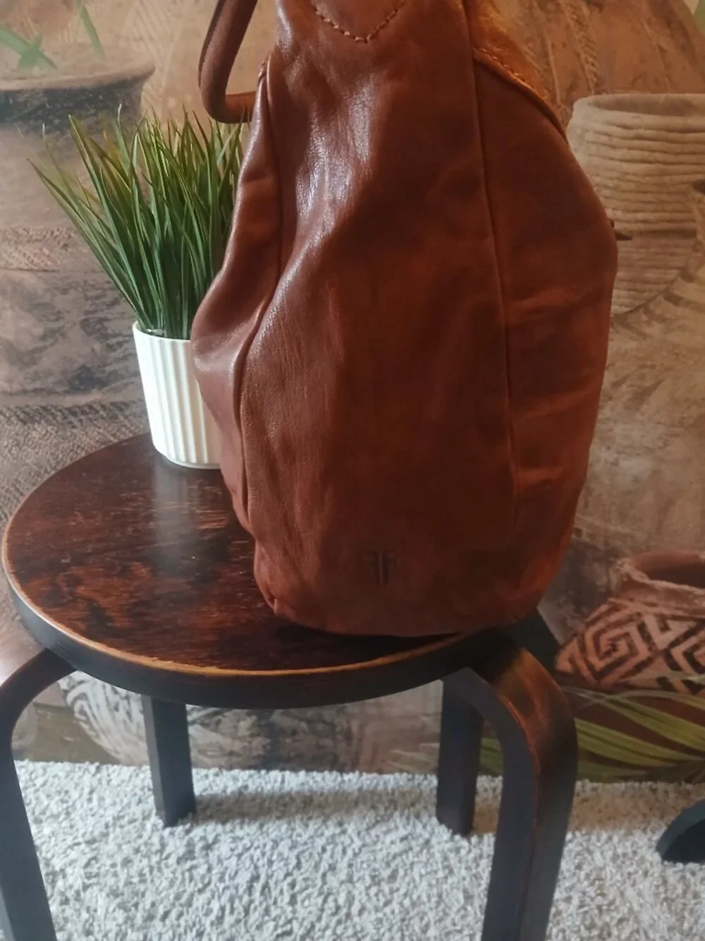 FRYE leather rustic look hobo bag